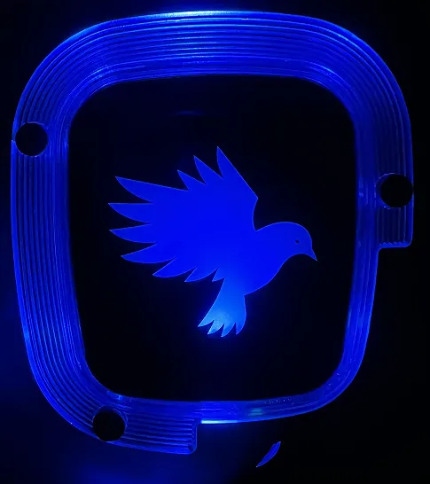 Auricular personalizado con logotipo iluminado en azul